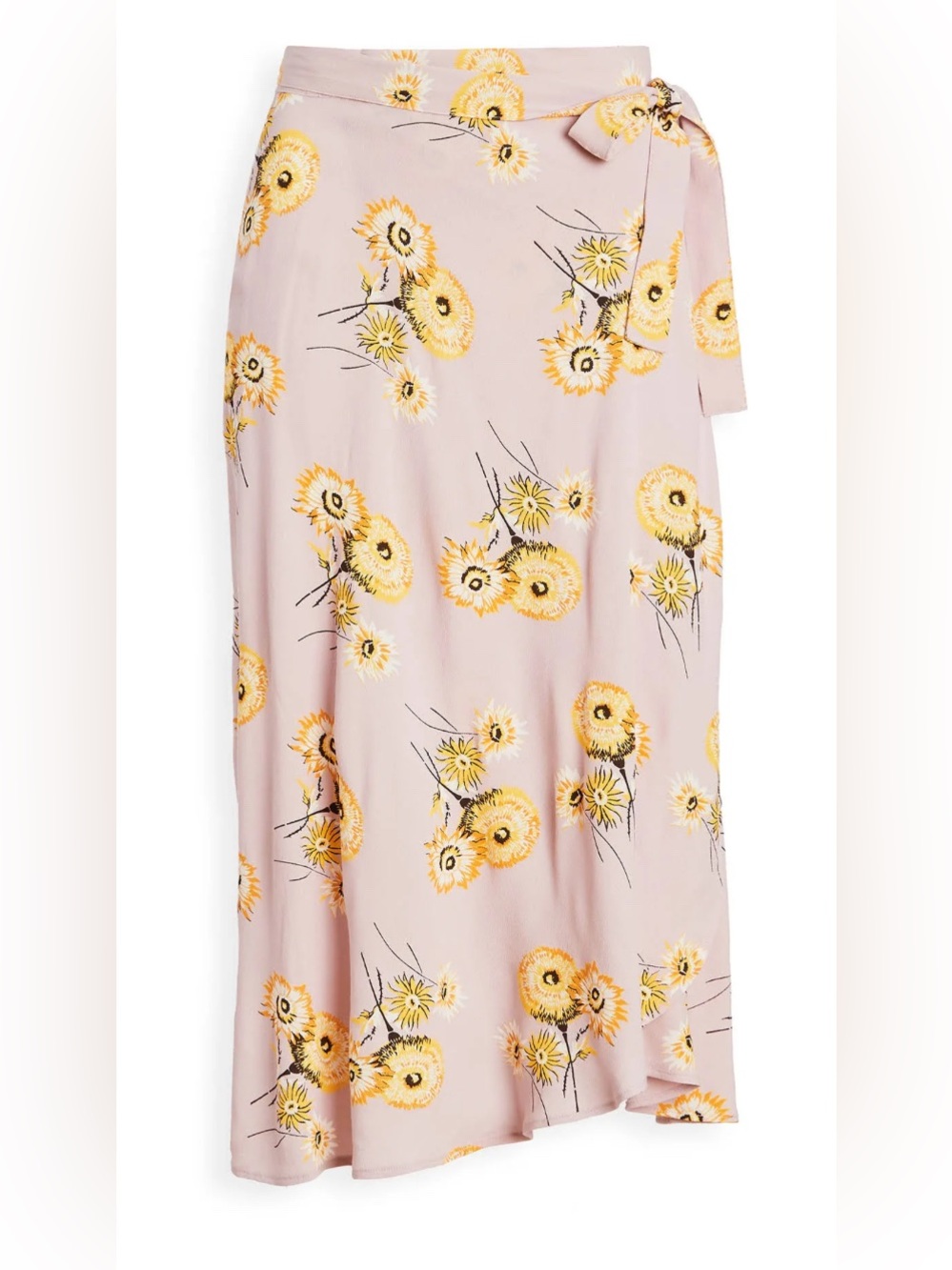 Madewell midi skirt with dandelions design